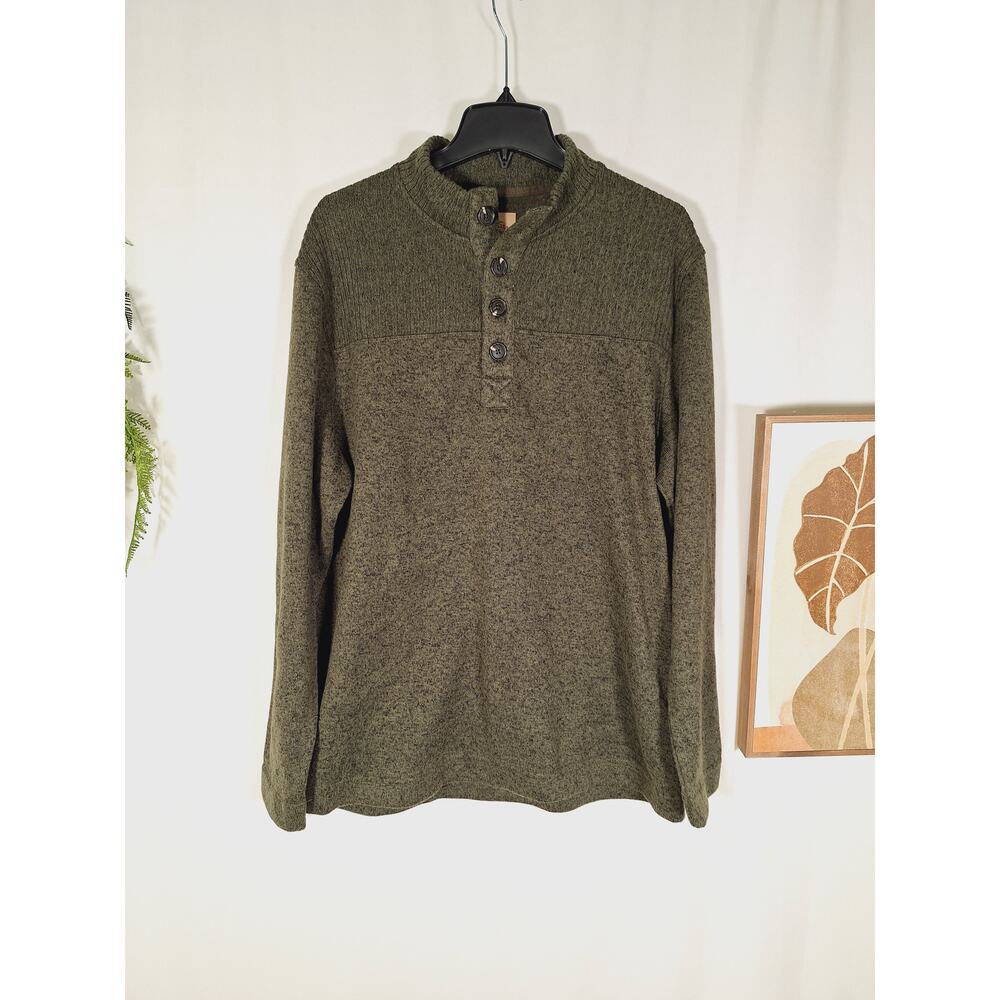 Telluride Clothing Co. Men's Green Quarter Button-Up Sweater XL